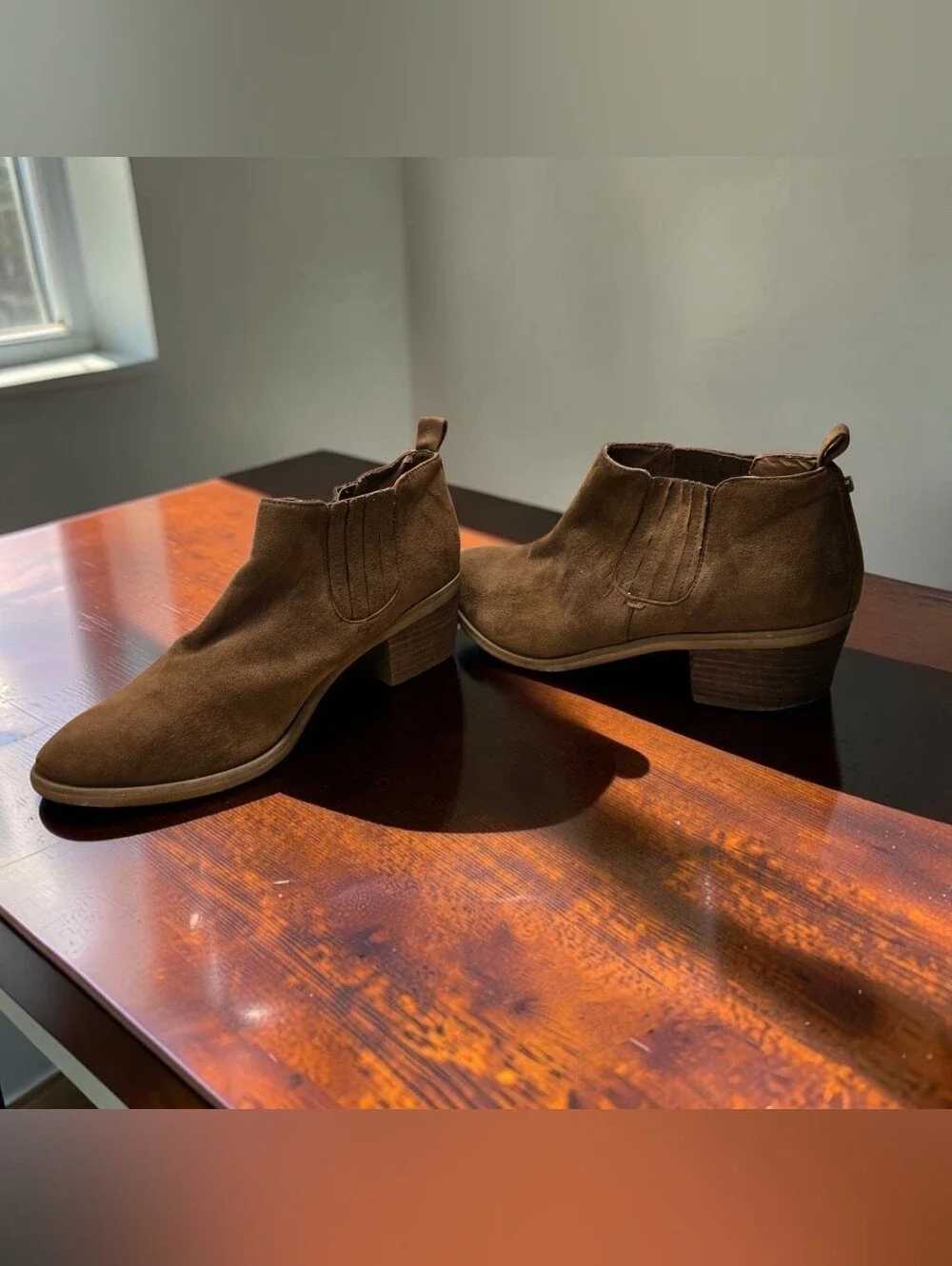 Melrose and Market Brown Faux Suede Chelsea Ankle Booties Size 7.5
